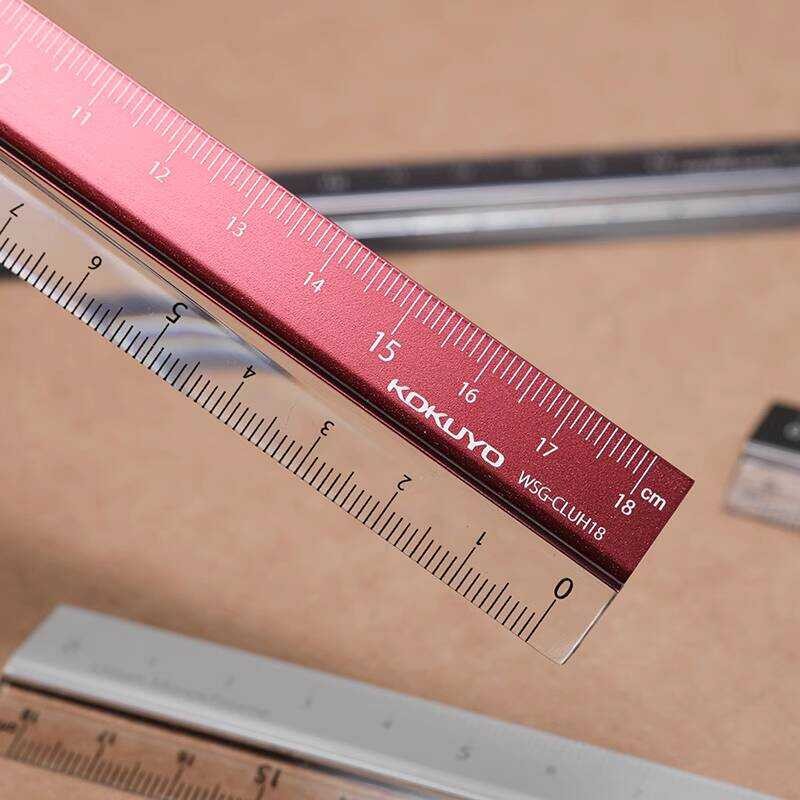 KOKUYO Transparent Aluminum Ruler 18cm for Primary and Secondary School ...