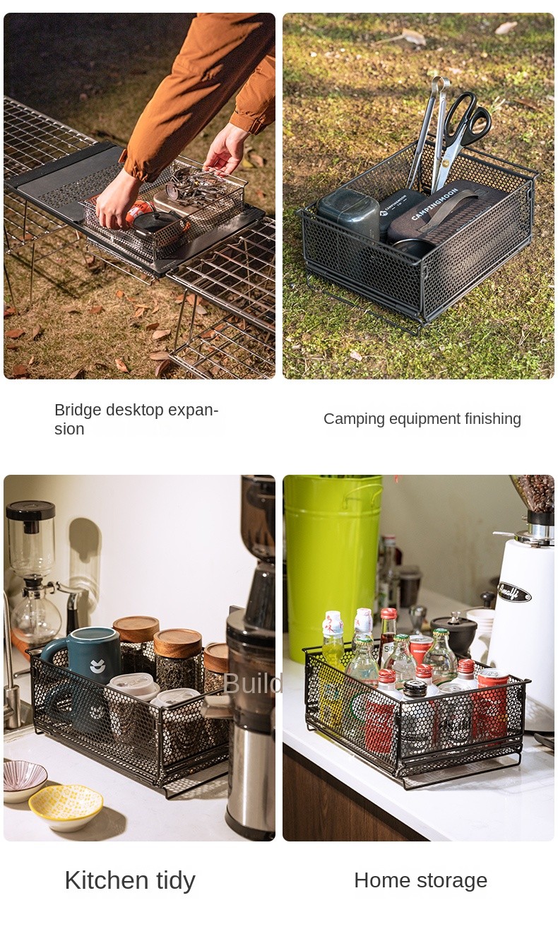 Campingmoon IGT Storage Rack 1 Unit Integrated Grill Table Folding Mesh ...