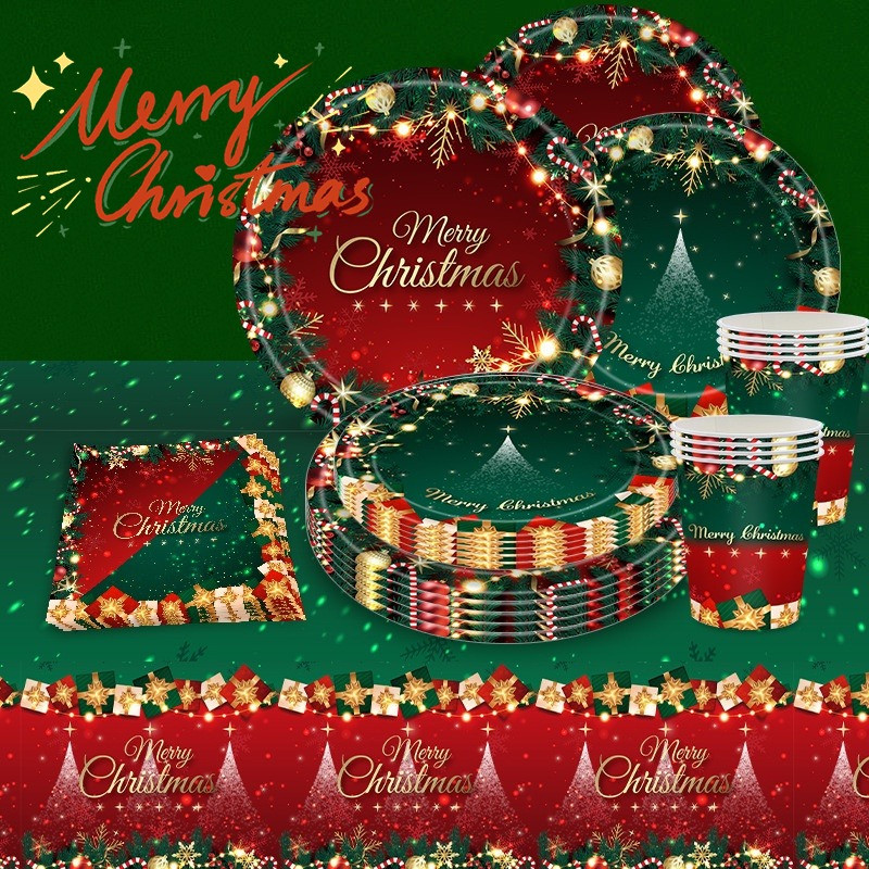 20PCS Merry Christmas Party Disposable Paper Plate for Family Gathering ...