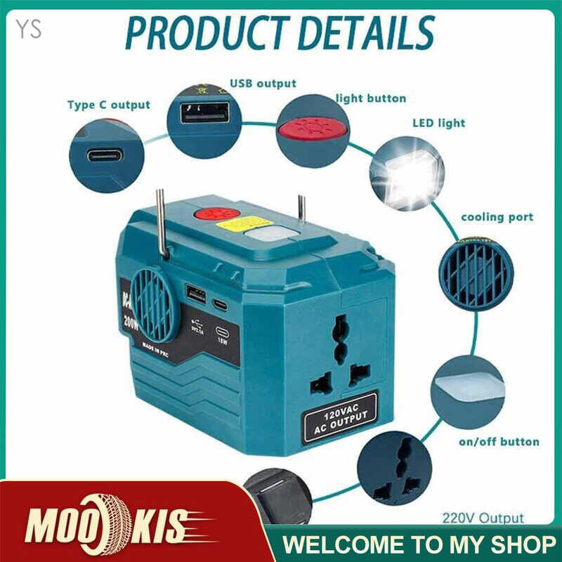 For 18-20V Original Suitable Battery Interface Outdoor Portable ...
