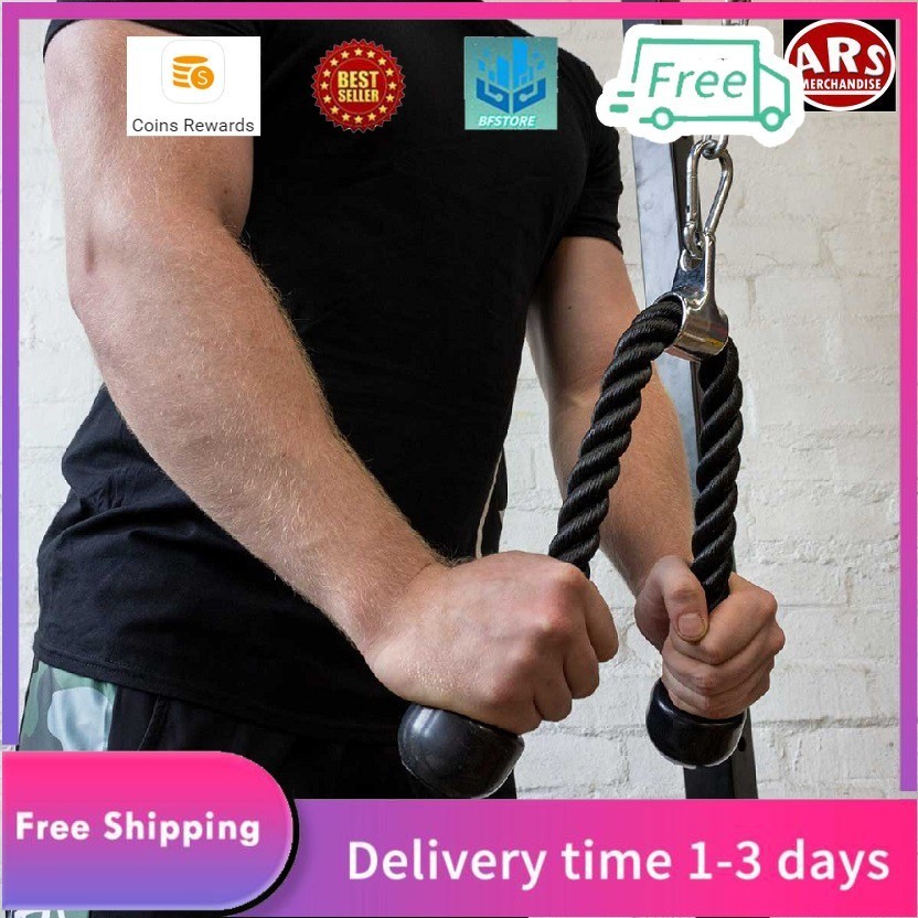 Tricep Rope Pull Down 27-inch Rope Length, Easy to Grip & Non Slip ...