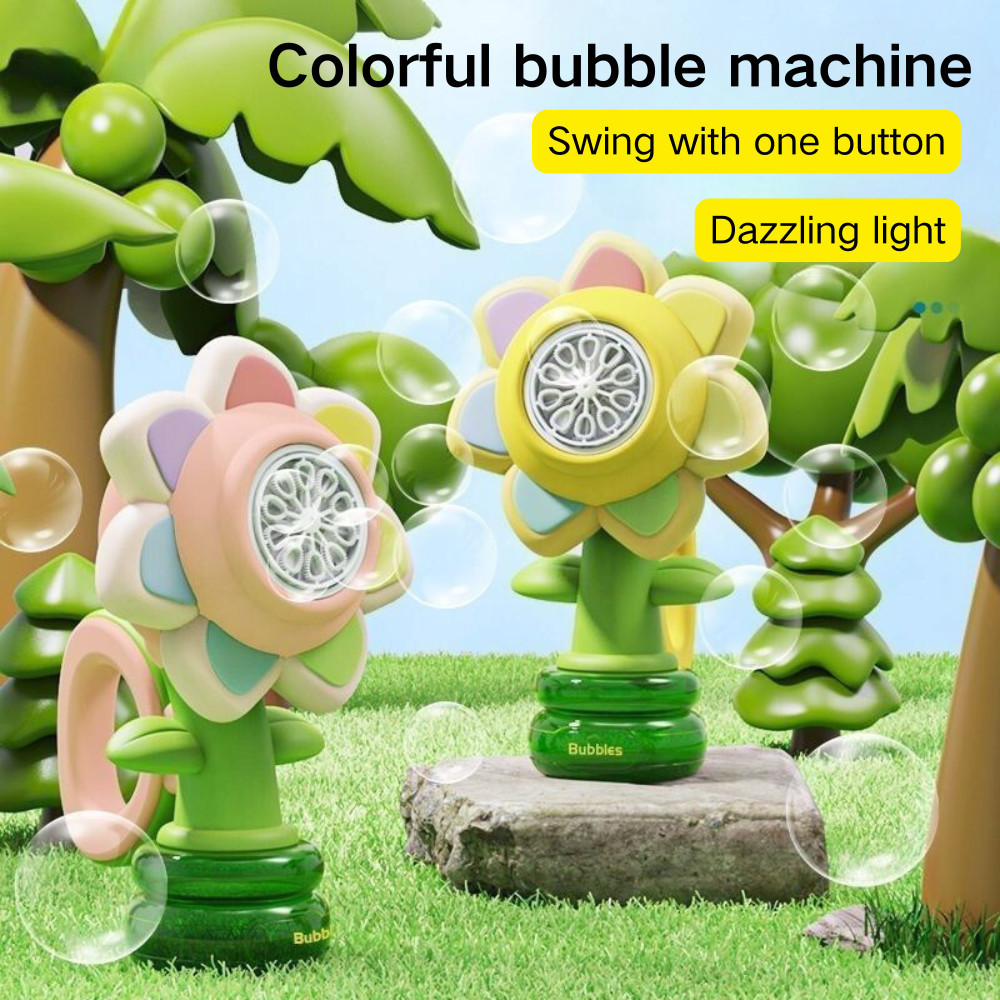 Colorful Flower Bubble Machine Portable Shaking Head Fully Automatic ...
