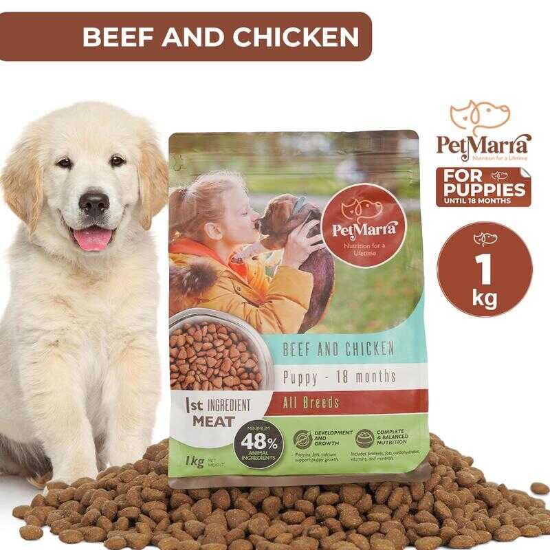 Petmarra Puppy Dry Food Up To 18 Months Beef And Chicken Flavor 1Kg ...