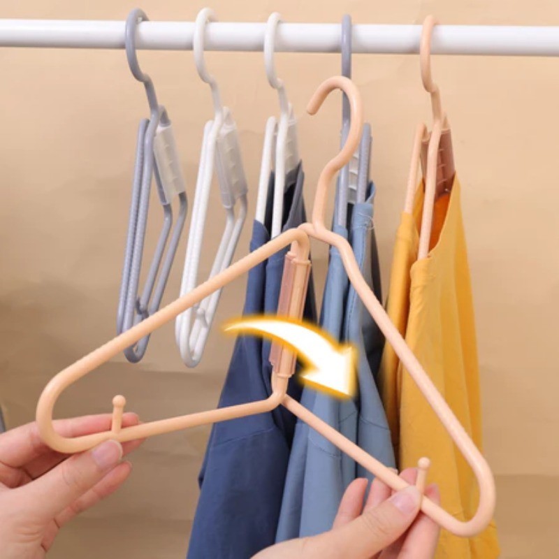 5PCS Foldable Hangers Portable Clothes Drying Rack Plastic Hanger ...