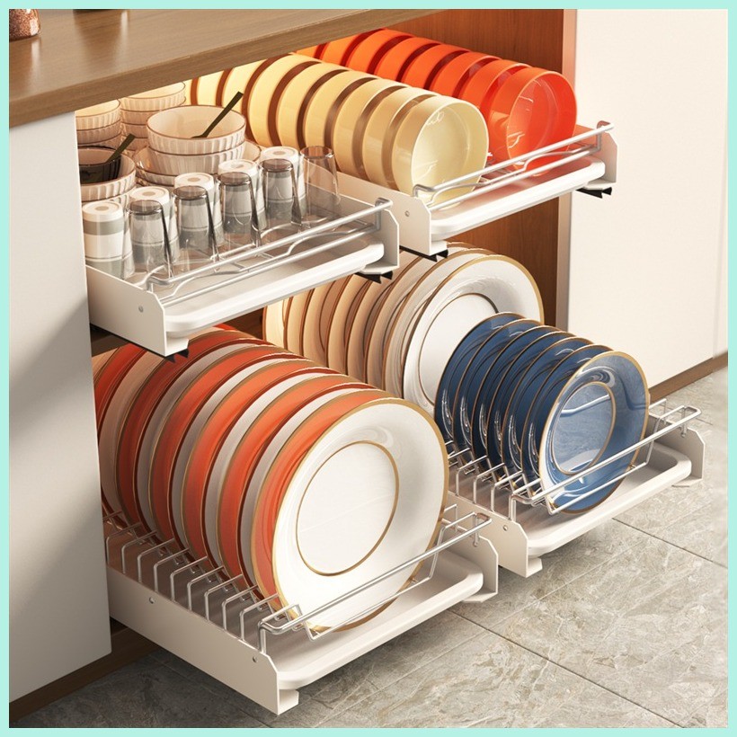 Pull-out Basket for Kitchen Cabinet Dish Rack Organizer Pullout Shelves ...
