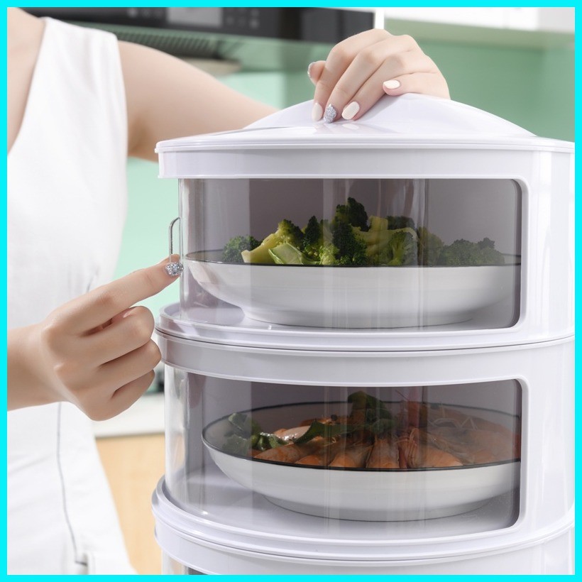 5 Layers Stackable Food Cover Storage Temperature Sliding Door Dust ...