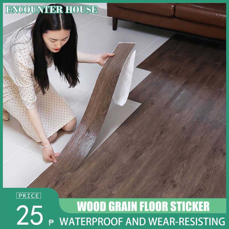 2Mm Thick 91X15cm PVC Waterproof Floor Stickers Vinyl Floor Tiles ...