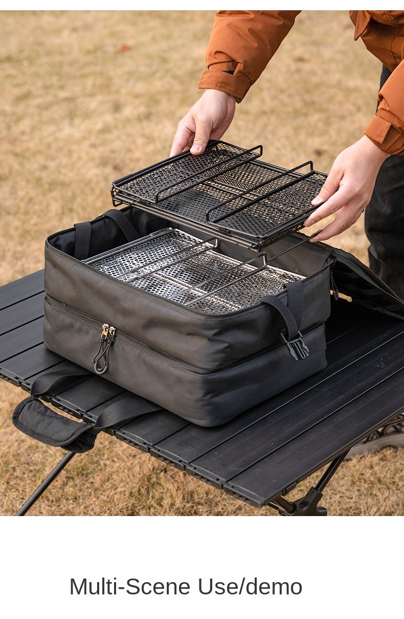 Campingmoon IGT Storage Rack 1 Unit Integrated Grill Table Folding Mesh ...