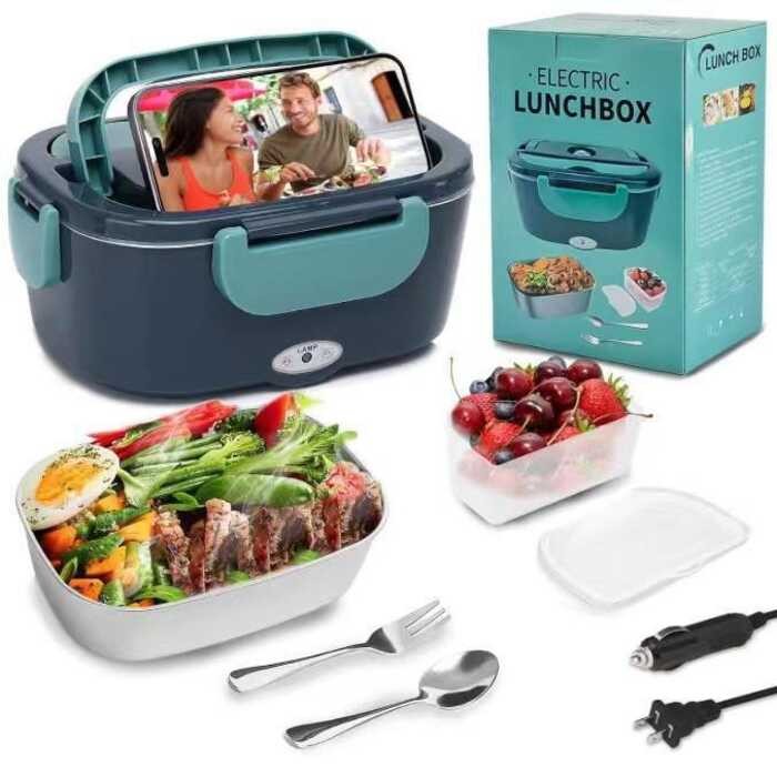 1.5 Electric Heating Lunch Box Portable Plug-In Heating Insulated Lunch ...