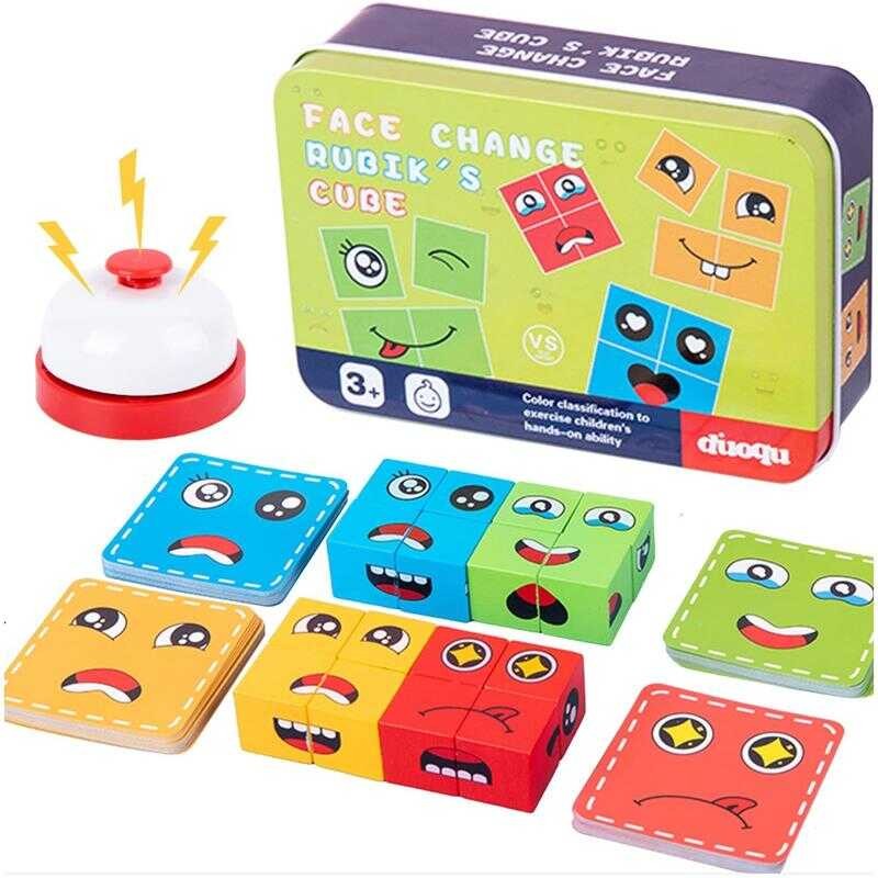 Changing Cube Kids Expression Block Puzzle Toy Logical Thinking Parent ...