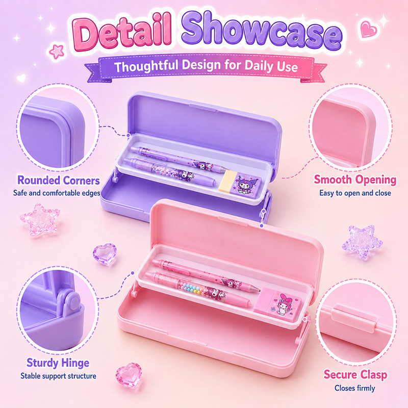OmniMart Waterproof Sanrio Double Layers Pencil Case Kuromi Cartoon ...