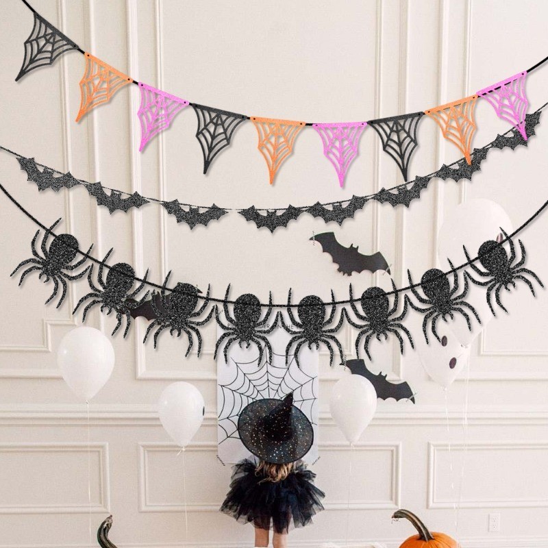 [Home]1/2/4Pcs Halloween Decoration Banner DIY Customizable with Ghost ...