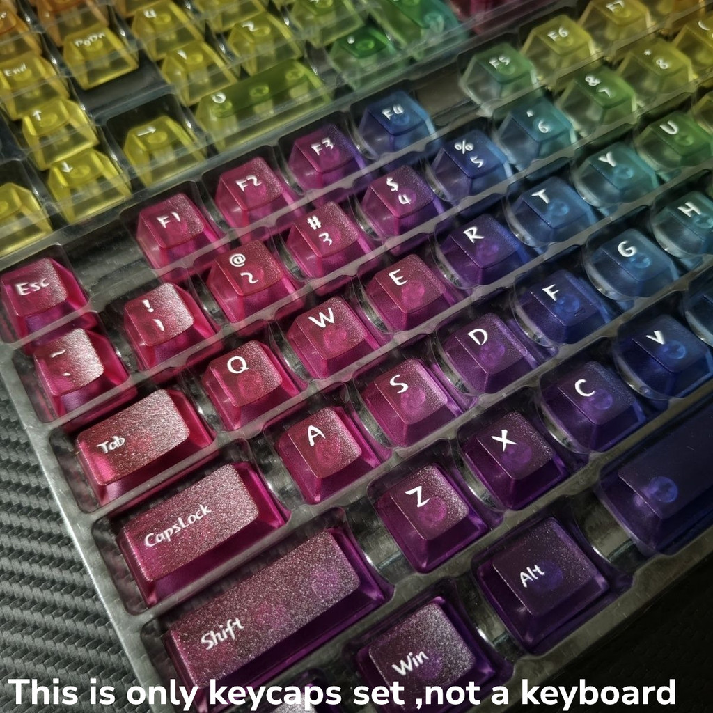 PC Gradiant Foggy Transparent Rainbow Gradient PC Keycap Magnetic ...