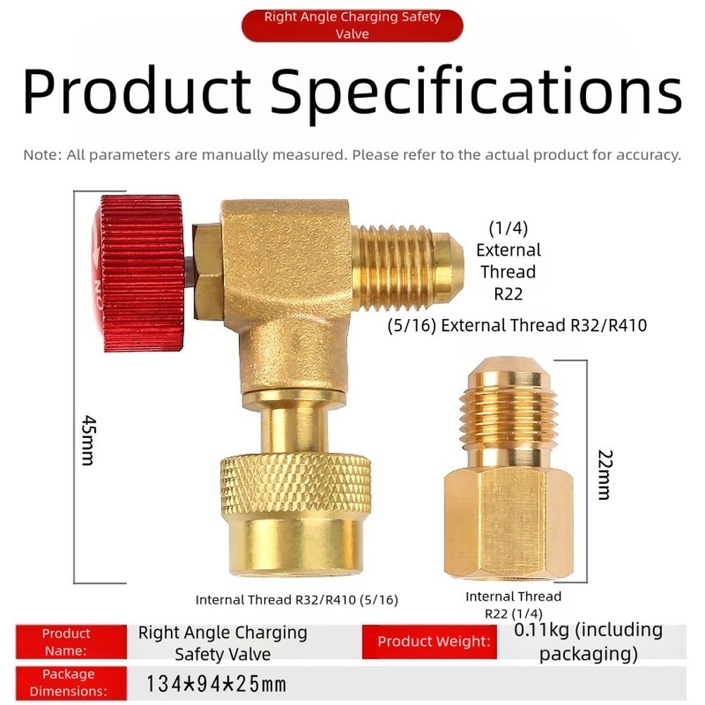 【NSRE HOT】For R410A For R22 Cooling Agent Charging Safety Valve 90 ...
