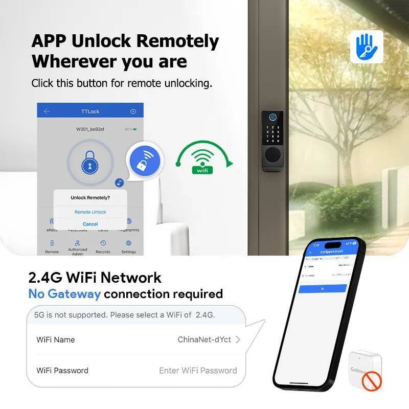 WIFI TTLock Version Double Side Fingerprint Waterproof Outdoor Gate ...
