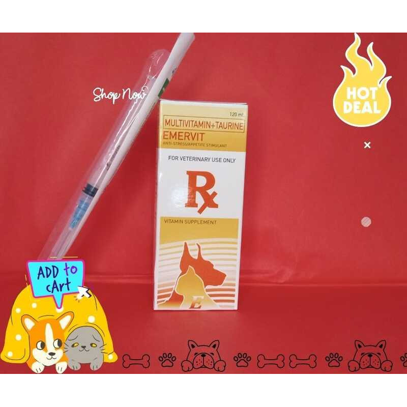 EMERVIT Multivitamins + Taurine 120 Ml With Free Syringe B0a | Shopee ...