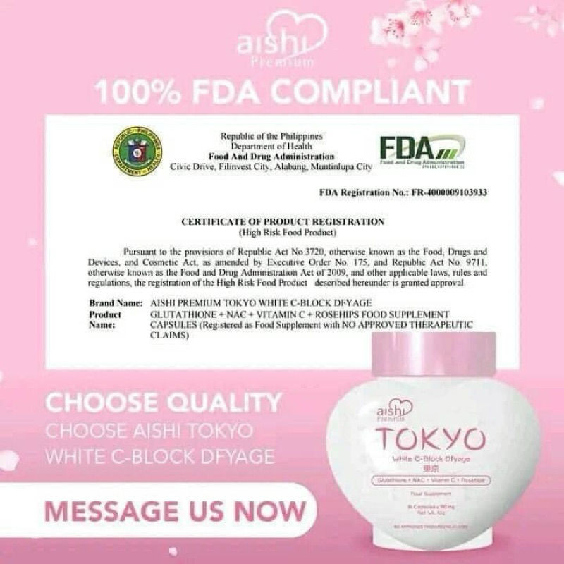 aishi tokyo glutathione fda approved TOKYO AISHI JAPAN WHITE Glua Melony Advanced Whie X10 GLUTATHIONE Thai  Beauy Shop Thailand 3