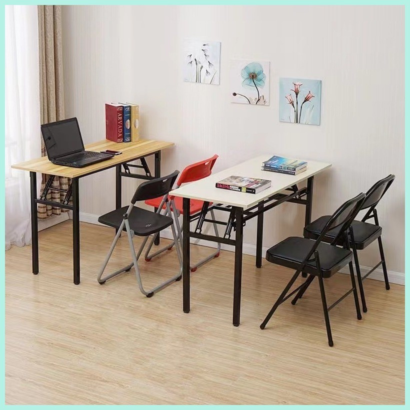 Dining table Double layer Folding Table training table study desk ...