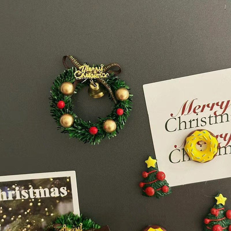 Christmas Wreath Refrigerator Magnets Vintage Fridge Stickers Xmas ...