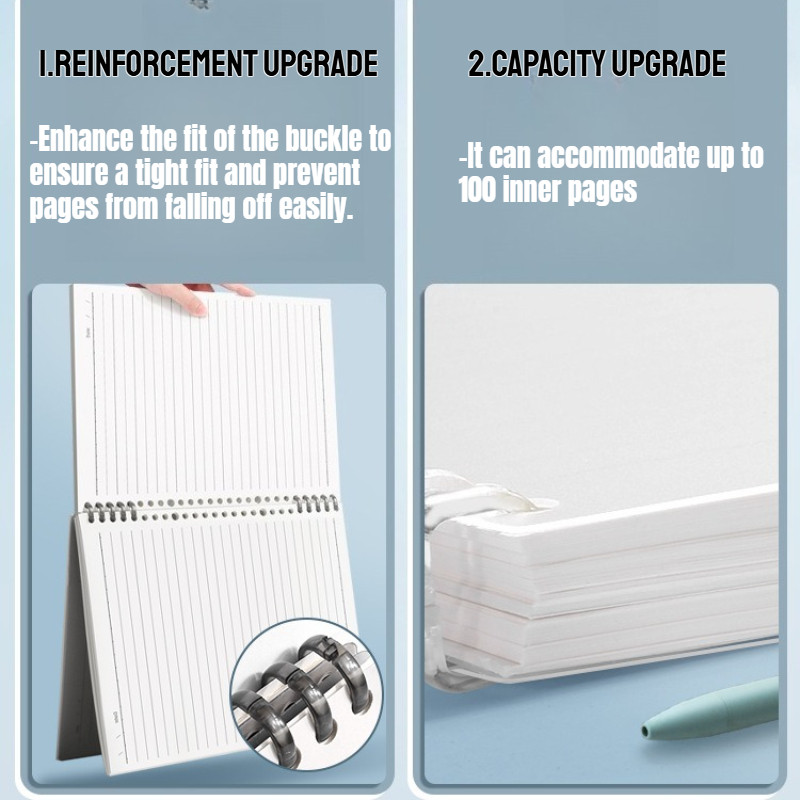 A4/A5/B5 Loose Leaf Notebook Plastic Ring Binder Notepad Spiral ...