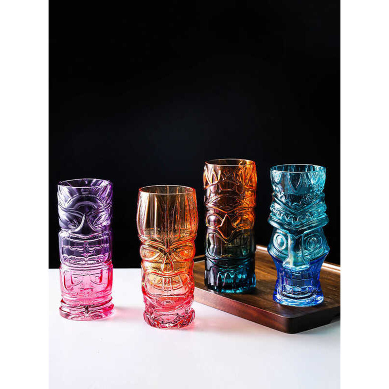 Tt Creative Depressed Color Gradient Glass Tiki Tail Ghost Face Cup ...