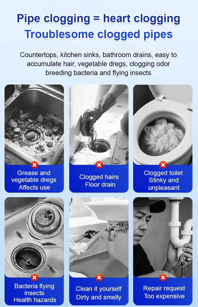 Deodorant Pipe Unclogging Powder Sewerage Powerful Inhibit Bacterial ...