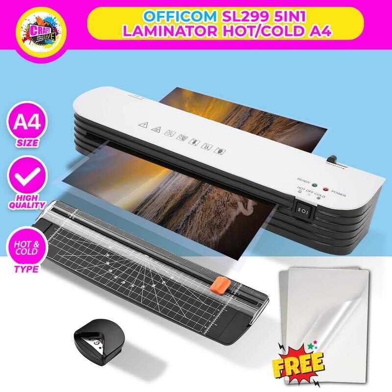 AF OFFICOM Sl299 5In1 Laminator - Hot/Cold A4 Machine With Puncher ...
