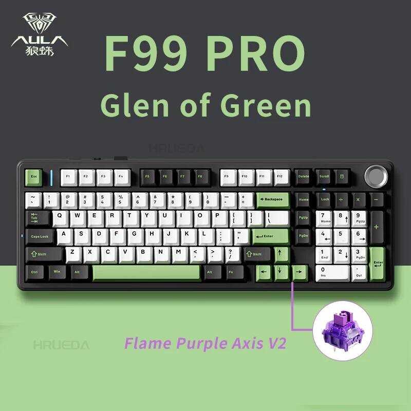 Yy Aula F99 Pro Mechanical Bluetooth 5.0/2.4G Wireless/Wired 100 Keys ...