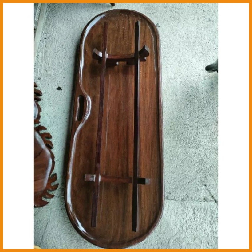 all-purpose tray double stand oval design (15x40'inch) MAGKONO WOOD ...