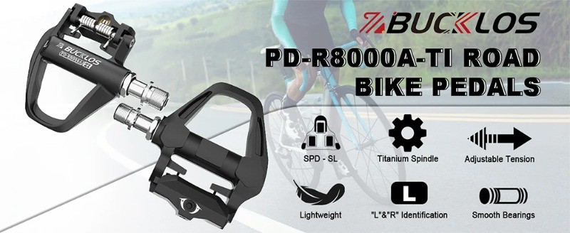 BUCKLOS Titanium Spindle PD-R8000 Pedal for SPD-SL Aluminum Bicycle ...