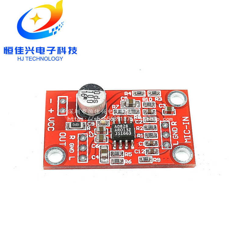 AD828 Stereo Dynamic Microphone Preamplifier Board Amplification Module ...