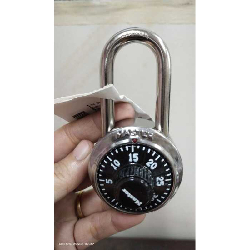  Master Lock Combination Padlock Long Shackle 1500Lf Black Dial 6Cd 
