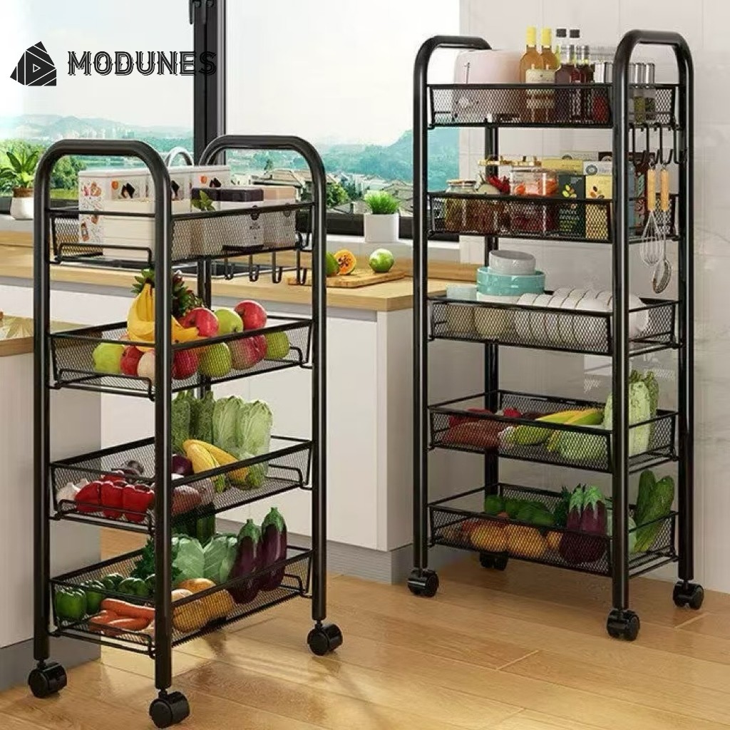 3/4/5-layer kitchen rack fruit and vegetable storage rack mobile ...
