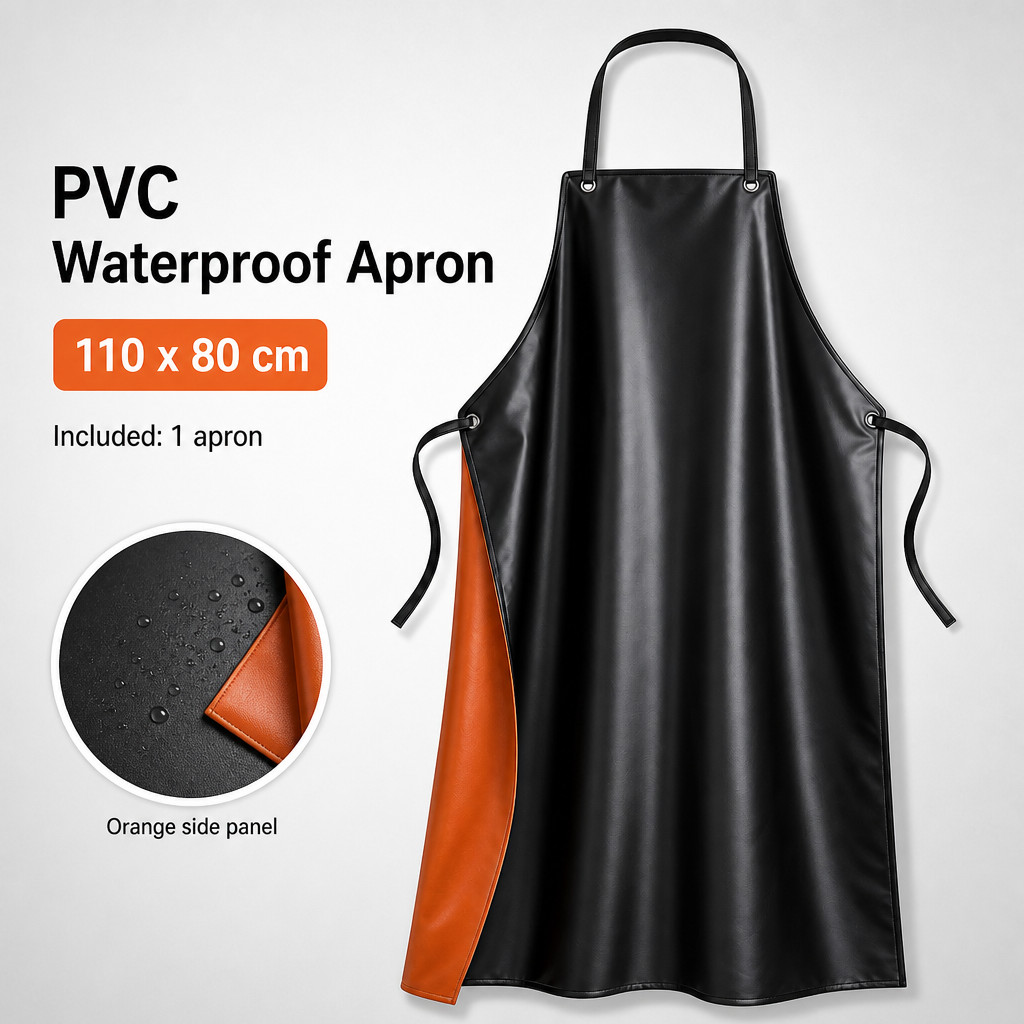 Thickened PVC Apron 110x80CM Acid Alkali Resistant Waterproof Oil Proof ...
