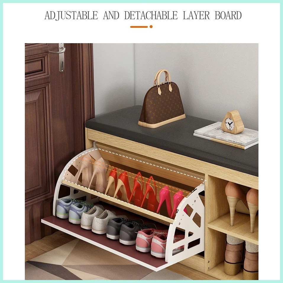 WARM FURNITURE Shoe cabinet shoe changing bench shoe rack shoe cabinet ...