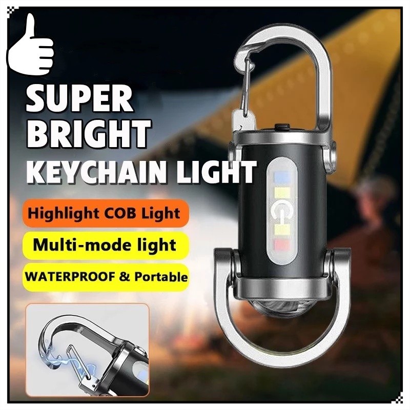 LED Keychain Rechargeable Portable Mini Keychain Flashlight-Work Light ...
