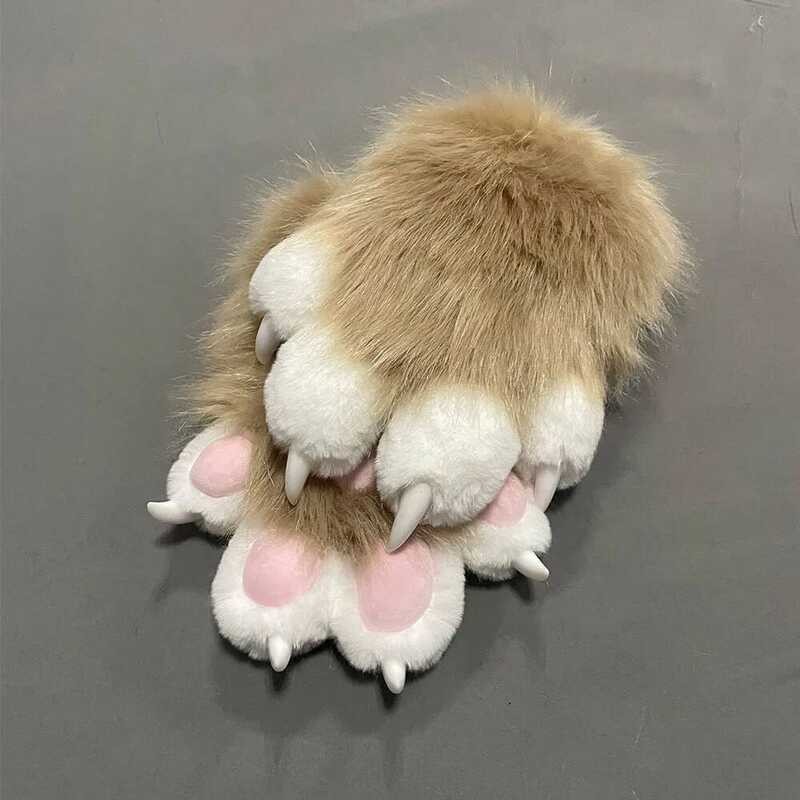 1 SetFox Paws, Fox Costume Realistic Plush White Themed Decorative Therian Gear omvat Masker, Hoek, Schwanschwanz en Poten voor Masquerade Cosplay Party Halloween