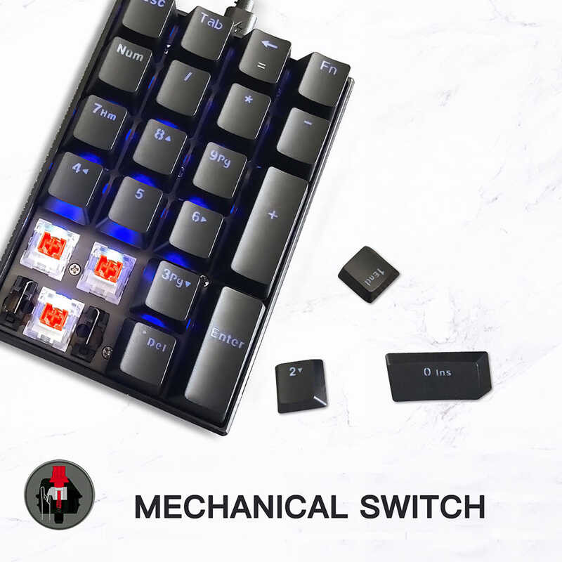 K23 Motospeed Nical Numeric Keypad USB Wired Numpad LED Backlight ...