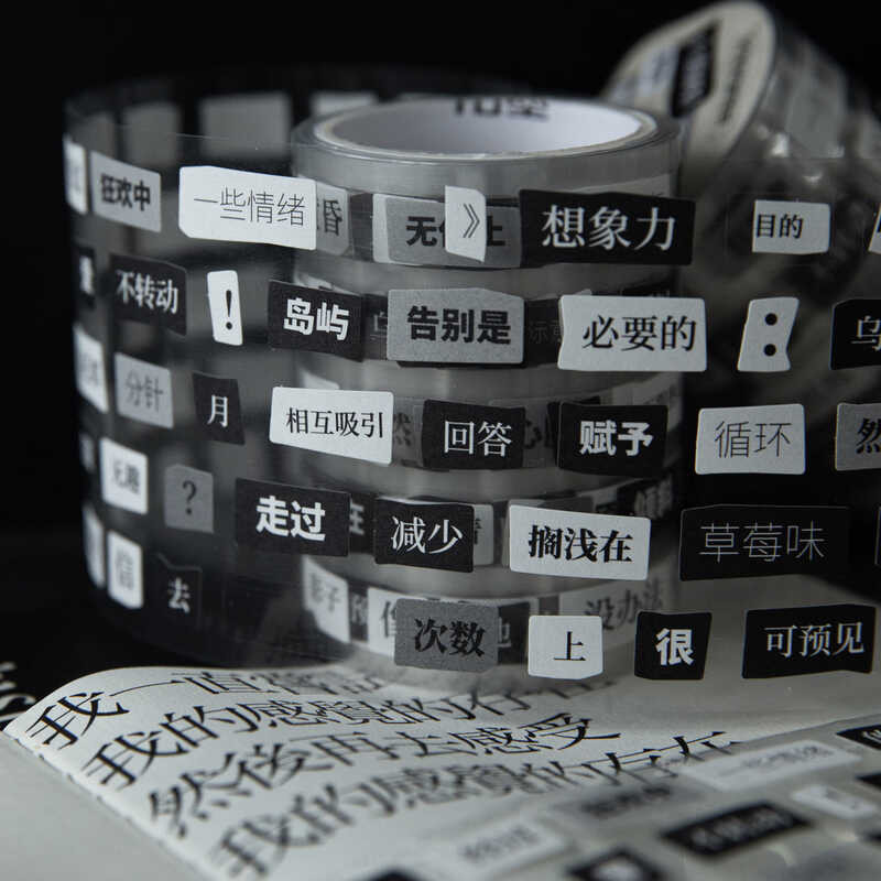 Momo Text Die-Cut Waste Tape Collage Poetry Series Artistic Journal DIY ...