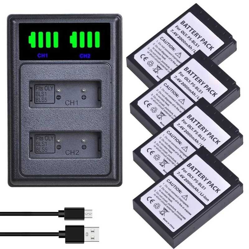 2 Batterie Per Olympus PS-BLS1 BLS-1 – Compatibili Evolt E-400 E-410 E-420 E-450 E-600