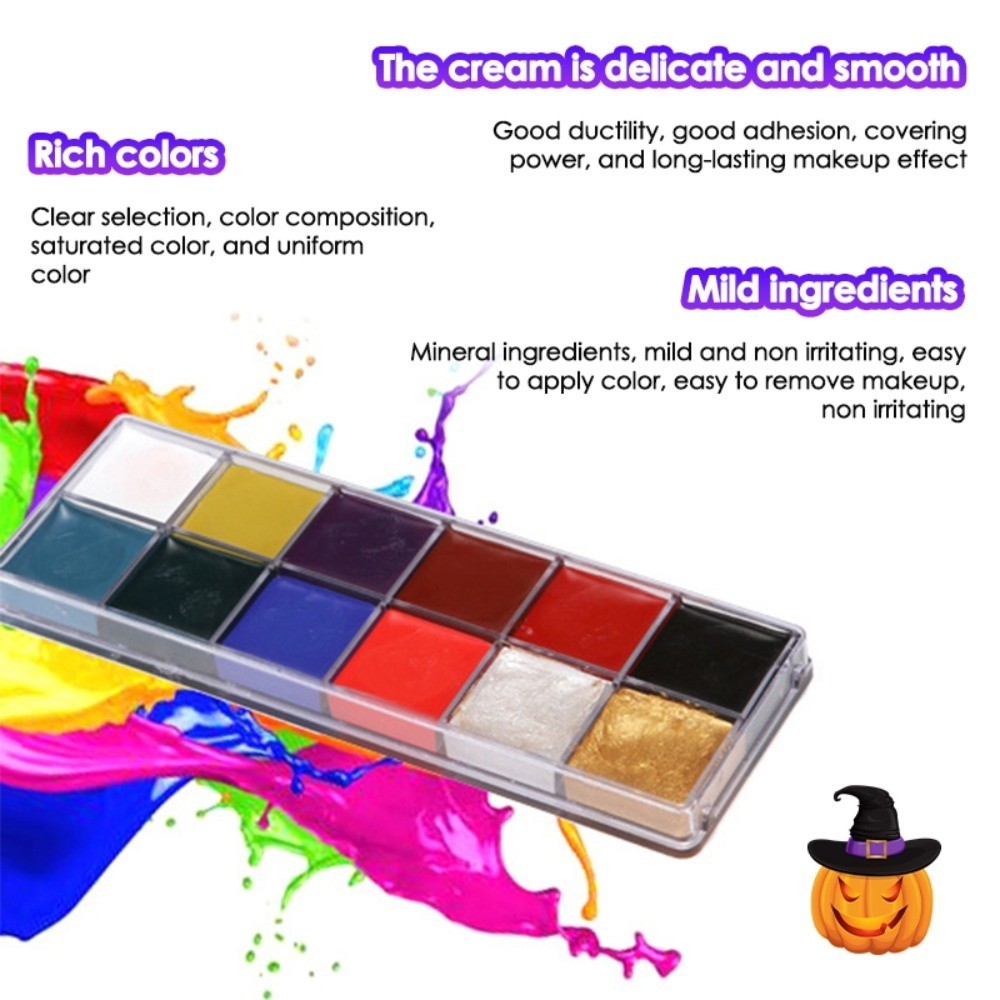 12 Colors Face Body Paint Oil Safe Face Paint Body Painting Makeup for ...