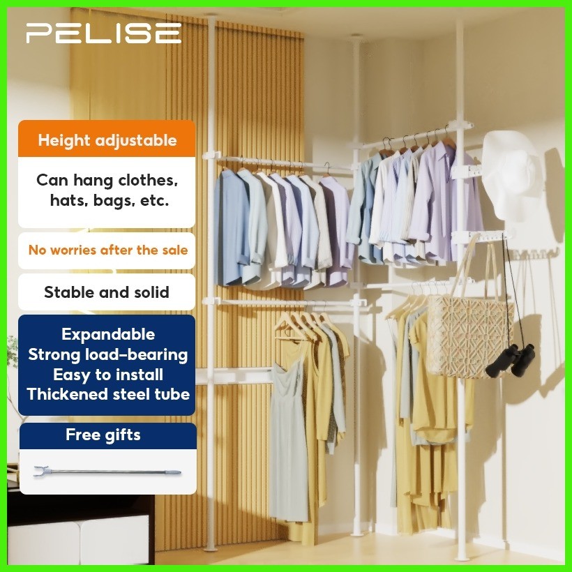 Pelise Adjustable Sampayan Clothes Rack Stand Floor To Ceiling Tension ...