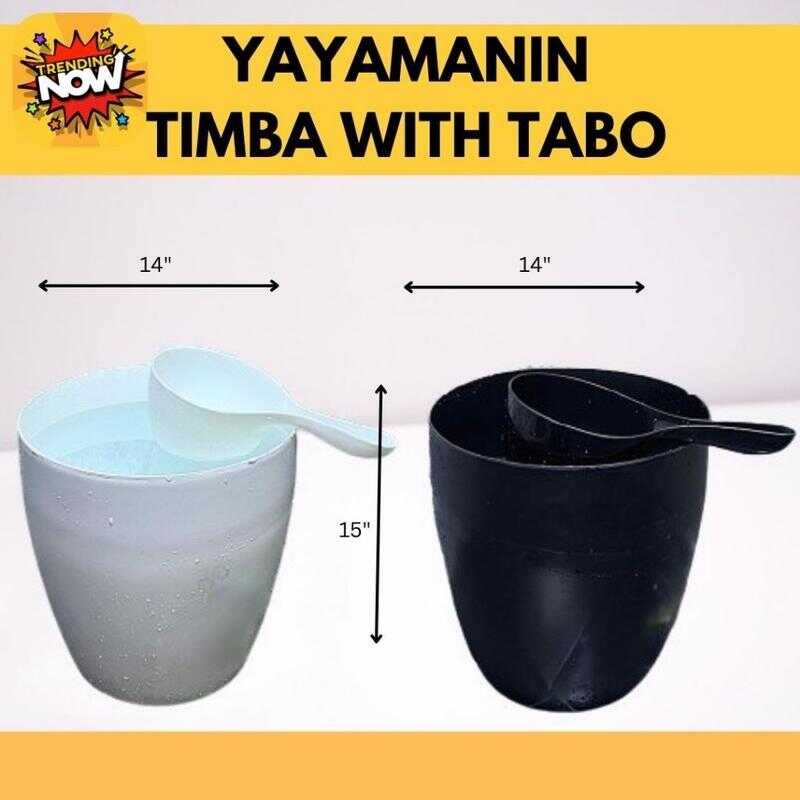 Minimalist Classy Yayamanin Timba With Tabo| White Pail Storage Bucket ...