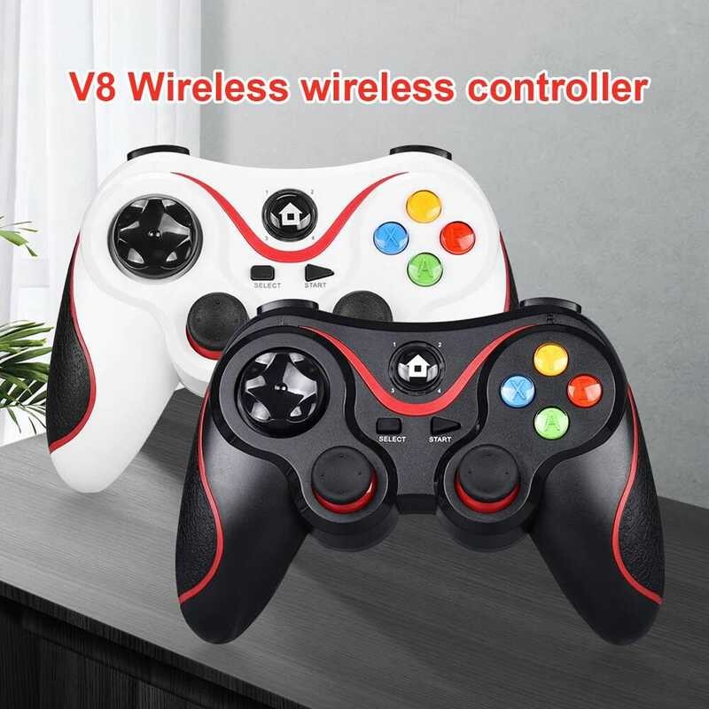 V8 2 1B 2.4G Wireless Game Controller Joystick Gamepad Dual Vibration ...