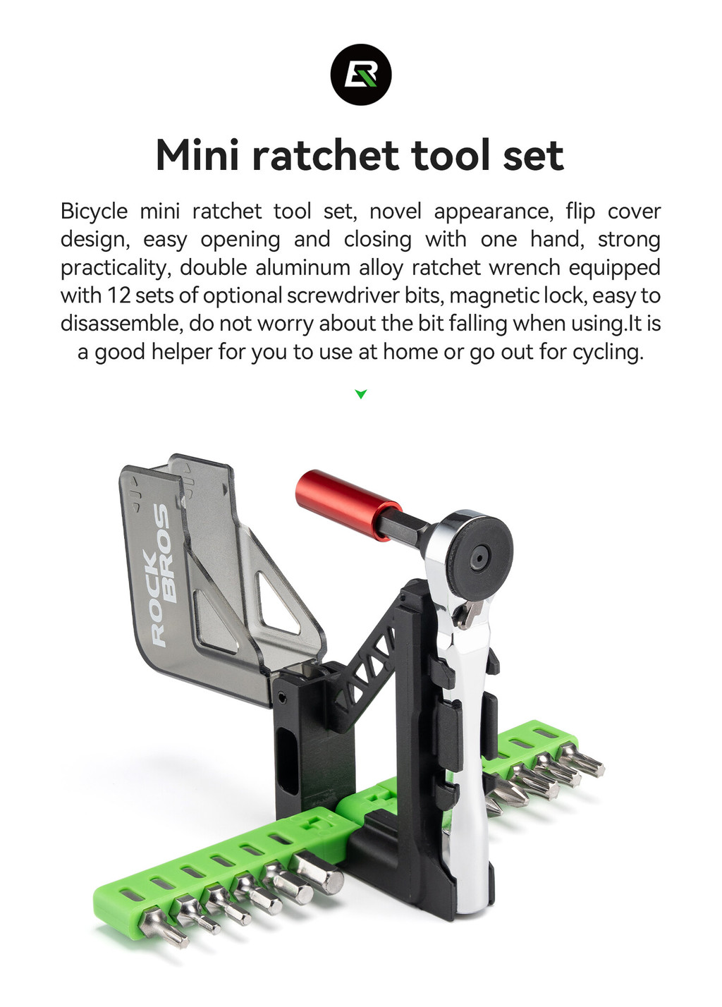 ROCKBROS 12-Piece Ratchet Wrench Set Aluminum Alloy Portable Bi ...