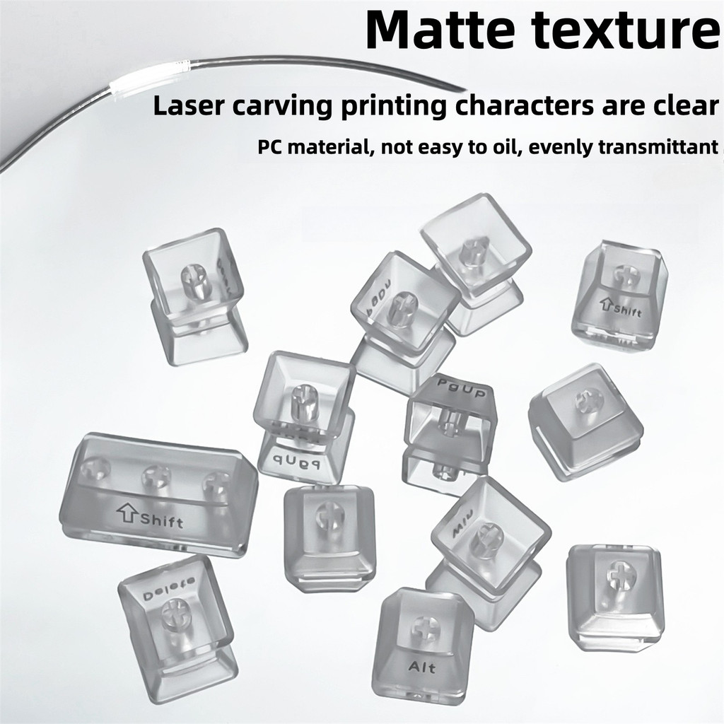 OEM Keycaps Set PC Material Foggy Matte Transparent 130 Keys Full Set ...