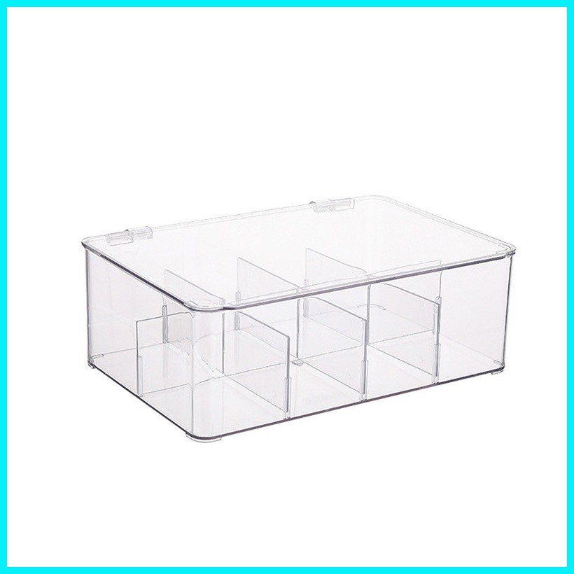 Transparent Compartment Storage Box Tea Bag Container Coffee Organizer ...