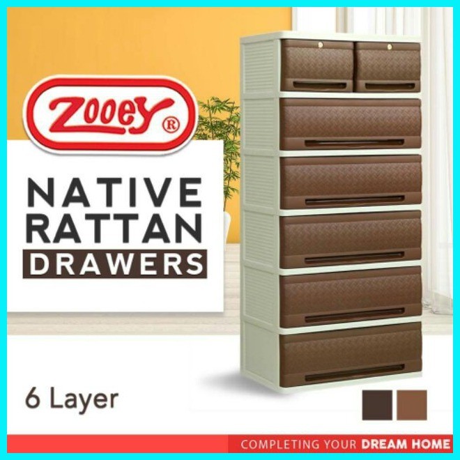 ZOOEY - NATIVE RATTAN DRAWER 6 LAYER ( FREE DELIVERY WITHIN METRO ...