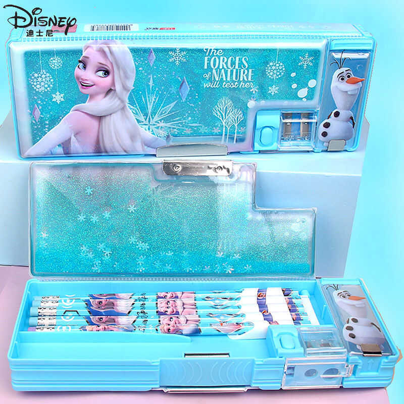Stationery Quicksand Plastic Box Frozen Princess Elsa Multi-Functional ...