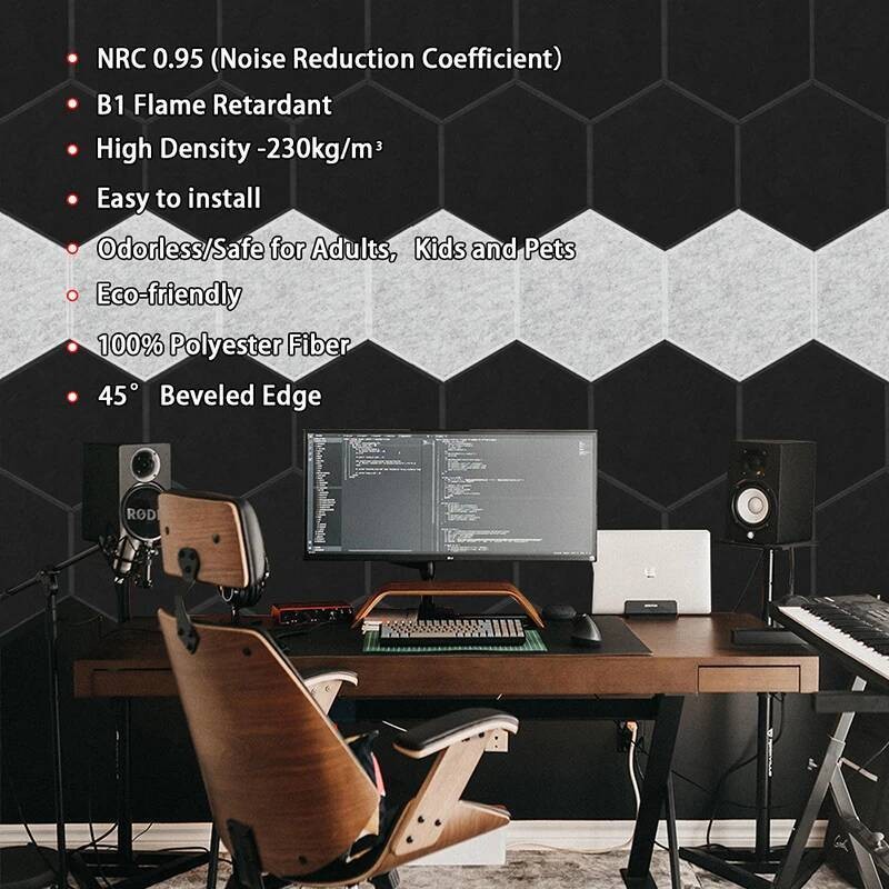 Pcs 12 Acoust Insulation Sound Absorbing Stickers Acoustic Wall Panel ...